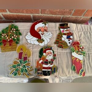 Lot of 6 Vintage Giftco Christmas Giftco Suncatchers
